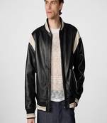 men's black lambskin leather jacket classic zip up style stylish deluxe