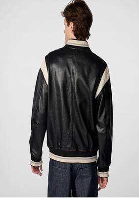 men's black lambskin leather jacket classic zip up style stylish deluxe 3