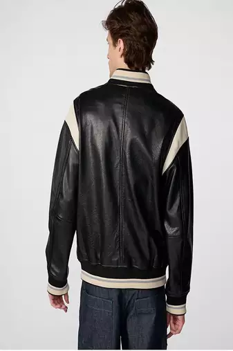 men's black lambskin leather jacket classic zip up style stylish deluxe