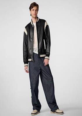men's black lambskin leather jacket classic zip up style stylish deluxe 4