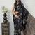 Black Color Mirror And Latkan Pallu Border Work Satin Silk Saree