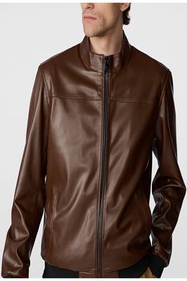 men's brown lambskin leather jacket classic zip up style premium refined 2