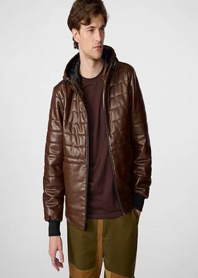 men's brown premium lambskin leather jacket premium quilted design 1