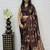 Brown Color Mirror And Latkan Pallu Border Work Satin Silk Saree