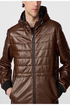 men's brown premium lambskin leather jacket premium quilted design 2