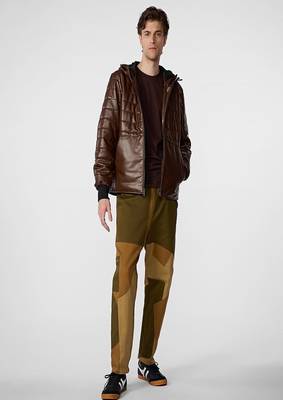 men's brown premium lambskin leather jacket premium quilted design 4