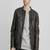 men's black premium lambskin leather jacket quilted shoulder detailing genuine