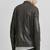 men's black premium lambskin leather jacket quilted shoulder detailing genuine