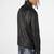 men's black premium lambskin leather jacket quilted shoulder detailing superior
