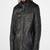 men's black premium lambskin leather jacket quilted shoulder detailing superior
