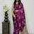 Magenta Color Mirror And Latkan Pallu Border Work Satin Silk Saree