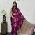 Magenta Color Mirror And Latkan Pallu Border Work Satin Silk Saree