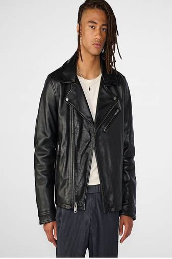 men's black lambskin leather jacket classic zip up style stylish elite