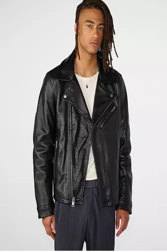 men's black lambskin leather jacket classic zip up style stylish elite