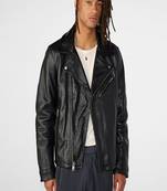 men's black lambskin leather jacket classic zip up style stylish elite