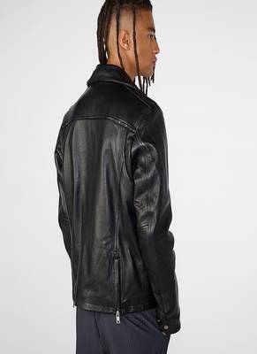 men's black lambskin leather jacket classic zip up style stylish elite 2