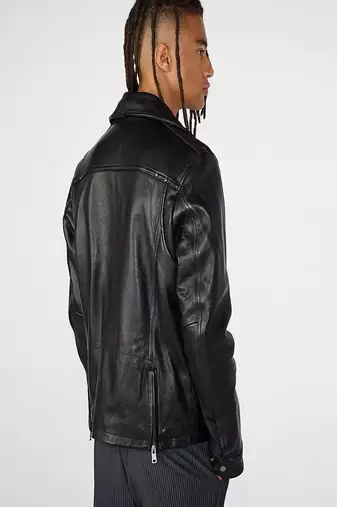 men's black lambskin leather jacket classic zip up style stylish elite
