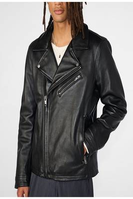 men's black lambskin leather jacket classic zip up style stylish elite 3