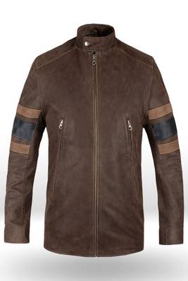 men's brown lambskin cafe racer jacket band collar racer style refined 2
