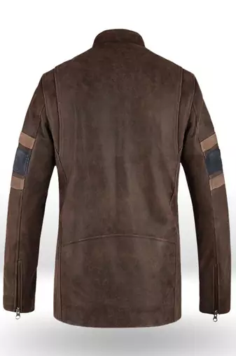 men's brown lambskin cafe racer jacket band collar racer style refined