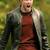 Men's black lambskin leather jacket -red & yellow strip style