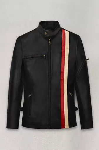 men's black lambskin leather jacket classic zip up style stylish select