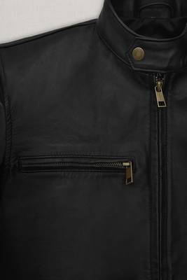 men's black lambskin leather jacket classic zip up style stylish select 4