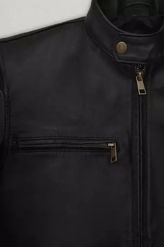 men's black lambskin leather jacket classic zip up style stylish select