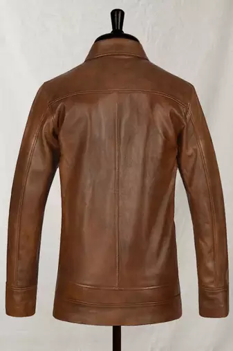 men's brown lambskin leather jacket classic zip up style premium elegant