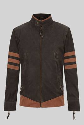 men's brown lambskin leather jacket classic zip up style premium sophisticated 3