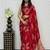 Red Color Mirror And Latkan Pallu Border Work Satin Silk Saree