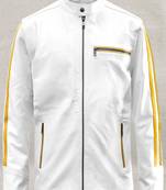 men's white lambskin leather jacket classic zip up style luxury