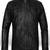 men's black lambskin cafe racer jacket band collar racer style signature