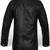 men's black lambskin cafe racer jacket band collar racer style signature
