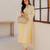 Designer pastel yellow chanderi silk ethnic suit set with organza embroidered dupatta