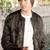 men's black lambskin cafe racer jacket band collar racer style signature