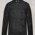 men's black lambskin cafe racer jacket band collar racer style signature