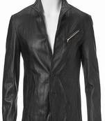 men's black lambskin leather jacket classic zip up style stylish signature