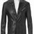 Men's black lambskin leather coat jacket - zipper  style