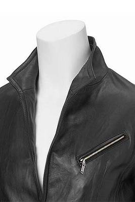 men's black lambskin leather jacket classic zip up style stylish signature 4