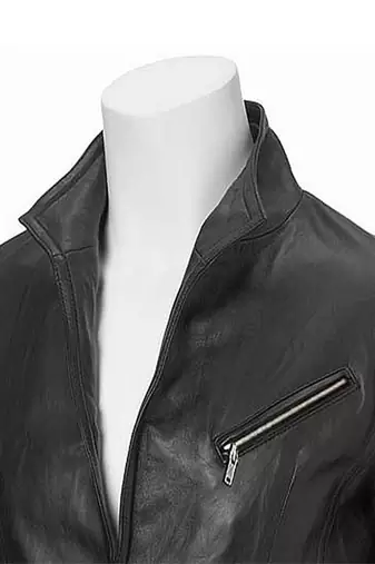 men's black lambskin leather jacket classic zip up style stylish signature