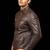 men's brown premium lambskin leather jacket quilted shoulder detailing