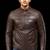 men's brown premium lambskin leather jacket quilted shoulder detailing