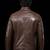 men's brown premium lambskin leather jacket quilted shoulder detailing