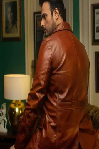men's brown lambskin leather jacket classic zip up style premium classic