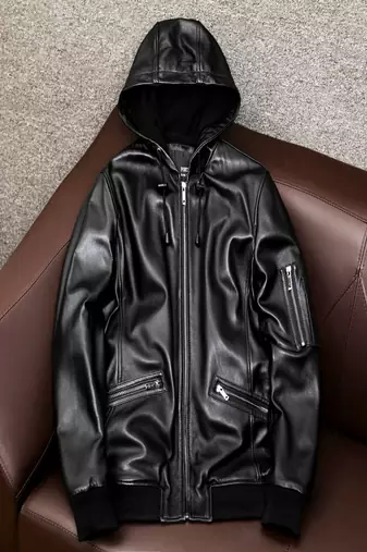 men's black lambskin leather biker jacket classic moto zip style authentic luxury