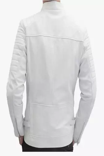 men's white lambskin leather biker jacket premium quilted design genuine