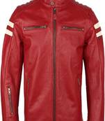 men's white premium lambskin leather jacket premium quilted design modern