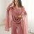 Elegant fandy silk embroidered kurta sharara set with dupatta for women