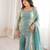Elegant fandy silk embroidered kurta sharara set with dupatta for women